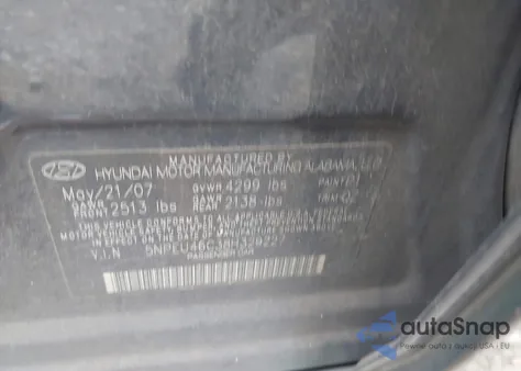 2008 Hyundai Sonata Limited/Se from USA, damaged, VIN 5NPEU46C38H329227